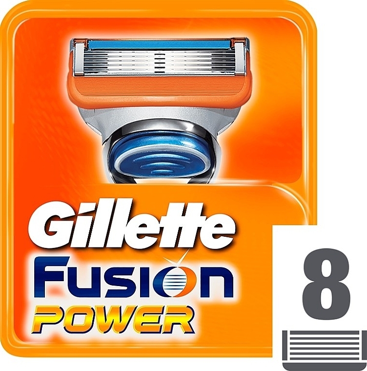 Shaving Razor Refills, 8 pcs. - Gillette Fusion Power — photo N2