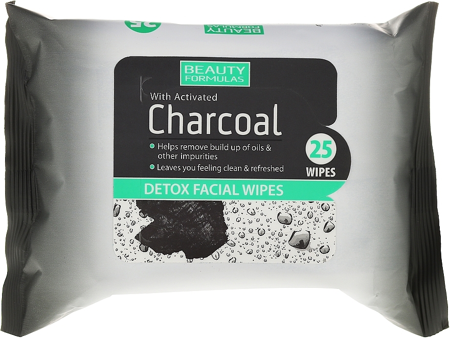 Charcoal Cleansing Facial Wipes - Beauty Formulas Charcoal Detox Facical Wipes — photo N1