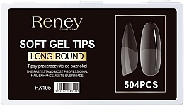 Nail Tips, acrylic, transparent, 504 pcs. - Reney Cosmetics RX-105 — photo N1