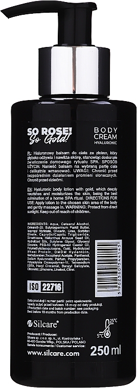 Hyaluronic Body Cream - Silcare So Rose! So Gold! Hyaluronic Body Cream — photo N2