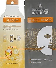 Fragrances, Perfumes, Cosmetics Serum & Sheet Mask Set - Skin Academy Indulge Regenerating Serum Sheet Mask