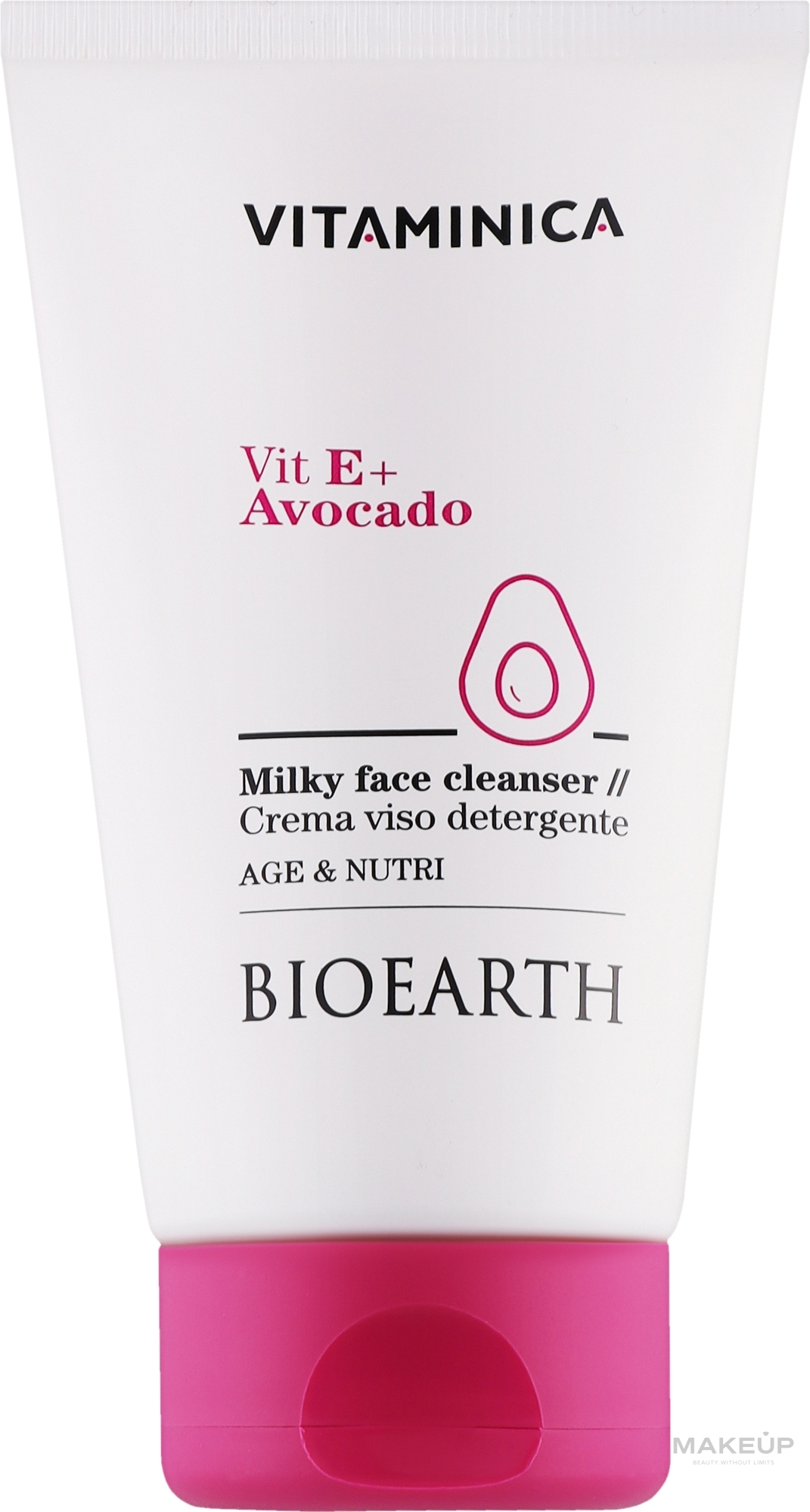 Face Cleansing Milk - Bioearth Vitaminica Vit E + Avocado Milky Face Cleanser — photo 150 ml