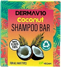 Fragrances, Perfumes, Cosmetics Coconut Shampoo Bar - Derma V10 Shampoo Bar Coconut