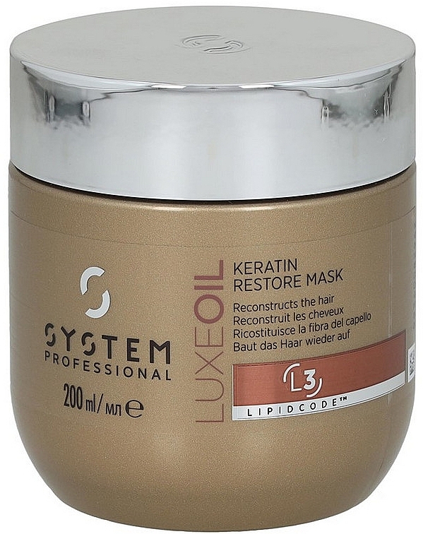 Keratin Mask - System Professional Luxe Oil Lipidcode Keratin Restore Mask L3 — photo N2