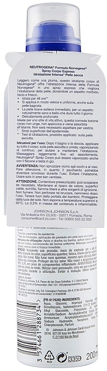 Body Spray 'Express Deep Hydration' - Neutrogena Norwegian Formula — photo N2