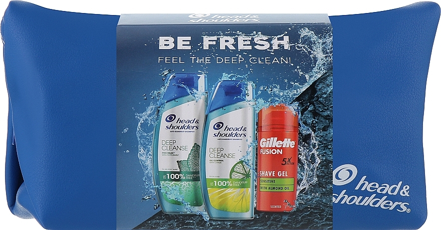 Set - Head & Shoulders & Gillette Be Fresh (shm/300ml + shm/300ml + sh/gel/75ml + pouch/1pc) — photo N1