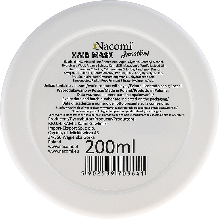 Hair Mask - Nacomi Smoothing Hair Mask — photo N2