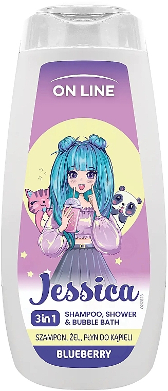 Shampoo, Gel & Bath Foam 'Blueberry' - On Line Kids Jessica 3in1 — photo N1