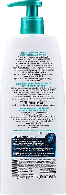 Nourishing Body Cream - Deborah Milano Dermolab 48h Super Nourishing Rich Body Cream — photo N2