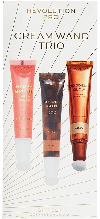 Set - Revolution Pro Cream Wand Trio Light (bronz/15ml + highlighter/15ml + blush/12ml) — photo N2