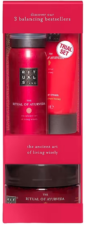 Set - Rituals The Ritual of Ayurveda Trial Set (foam/50ml + cr/70ml + scr/125g) — photo N1