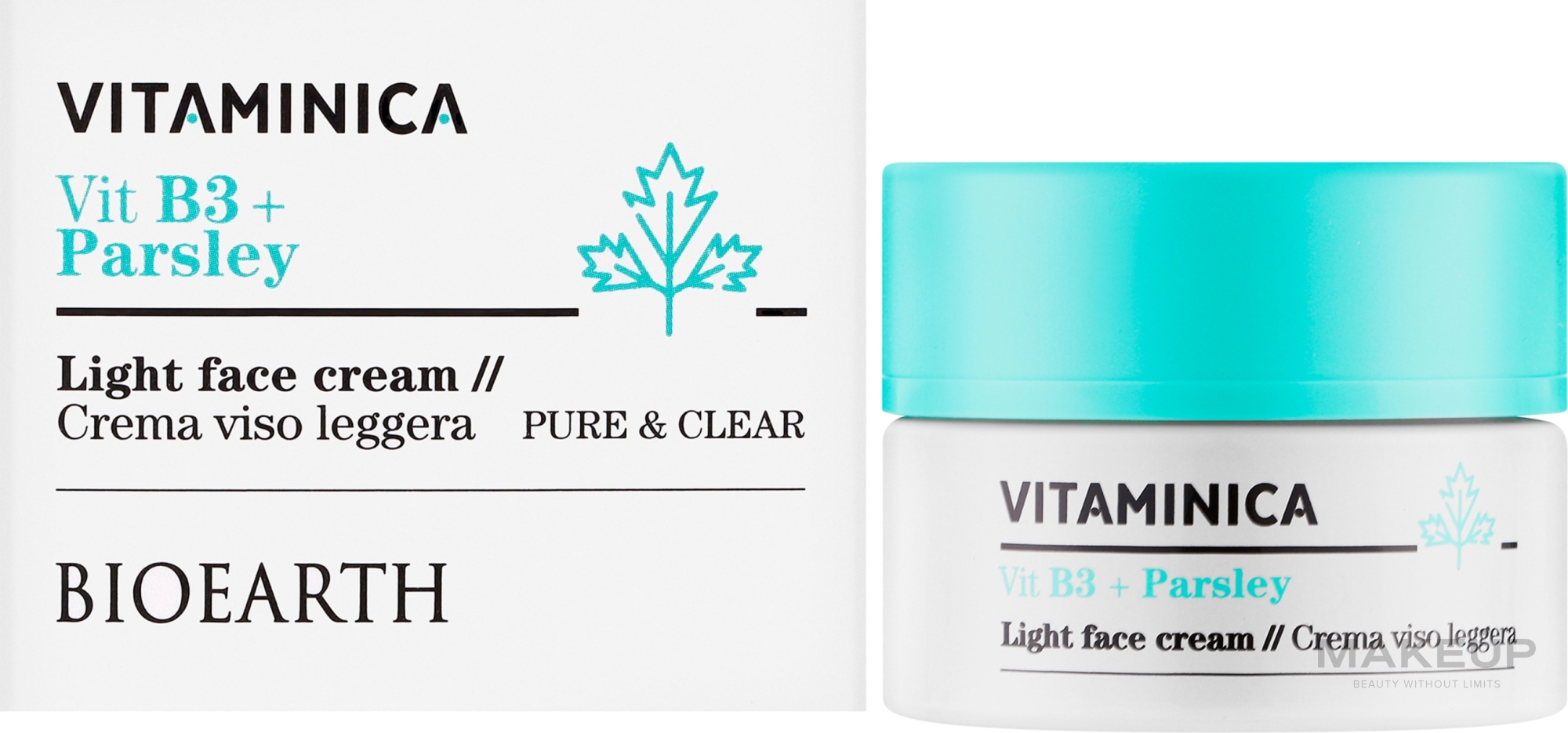 Light Face Cream - Bioearth Vitaminica Vit B3 + Parsley Light Face Cream — photo 50 ml
