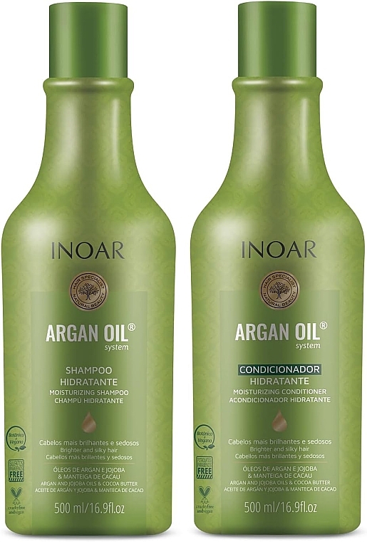 Oily Hair Kit - Inoar Argan Oil Kit (shm/500ml + conditioner/500ml) — photo N1