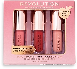 Set - Makeup Revolution Caramel Apple Mini Pout Bomb Lip Gloss Set (lipgloss/3x2.2ml) — photo N6