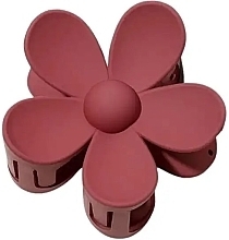 Fragrances, Perfumes, Cosmetics Hair Clip SP152BOR, burgundy matte flower, 7x7.5 cm - Ecarla