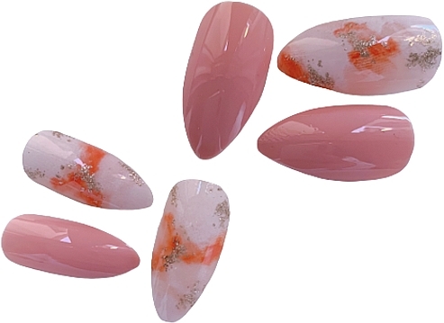 Fake Nails, beige marble, 24 pcs. - Deni Carte 3278 — photo N3