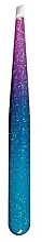 Fragrances, Perfumes, Cosmetics Beveled Tweezers "Epoxy Glitter", 75995, crimson-blue - Top Choice