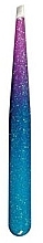 Beveled Tweezers "Epoxy Glitter", 75995, crimson-blue - Top Choice — photo N1