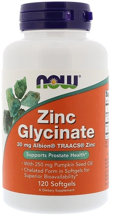 Capsules "Zinc Glycinate" - Now Foods Zinc Glycinate Softgels — photo N1