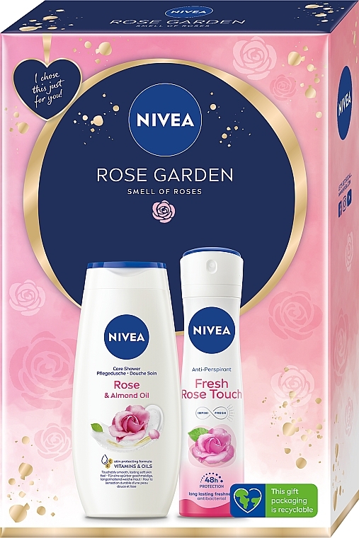 Set - NIVEA Rose Garden (sh/gel/250ml + deo/150ml) — photo N1