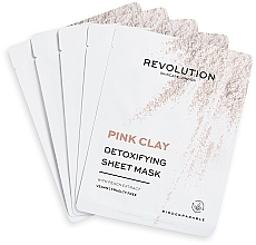 Sheet Mask Kit - Revolution Skincare Pink Clay Detoxifying Sheet Mask (f/mask/5pcs) — photo N1