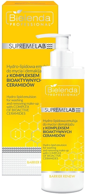 Hydrolipidic Face Cleansing & Makeup Remover Emulsion - Bielenda Professional Supremelab Barrier Renew Hydro-Lipid Emulsion For Washing And Removing Make-Up — photo N1