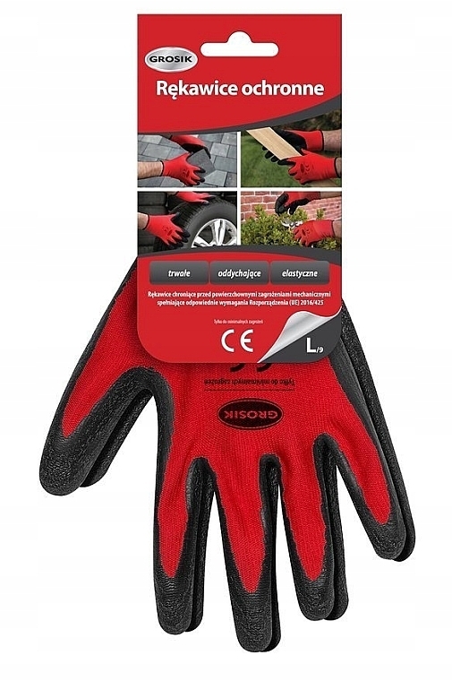 Protective Gloves, size L, red - Grosik — photo N1