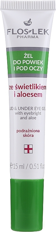 Lid and Under Anti-Aging Eye Gel with Eyebright and Aloe - Floslek Lid And Under Eye Gel With Eyebright And Aloe — photo N2