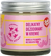 Deodorant Cream with Vanilla & Palmarose Scent - Cztery Szpaki — photo N1