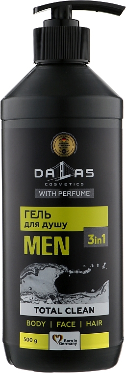 Men Shampoo & Shower Gel 3in1 - Dalas Cosmetics Total Clean — photo N1