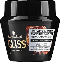 Fragrances, Perfumes, Cosmetics Revitalizing Mask for Damaged Hair with Liquid Keratin - Gliss Kur Repair 2-in-1 Mask