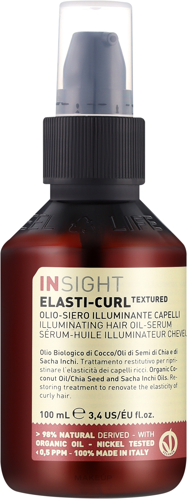 Oil-Serum for Curly Hair - Insight Elasti-Curl Illuminating Hair Oil-Serum — photo 100 ml