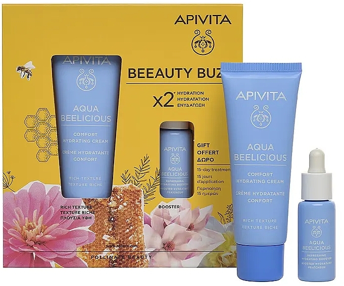 Set - Apivita Aqua Beelicious Set (f/cream/40ml+f/boost/10ml) — photo N1