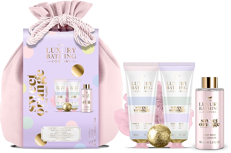 Set - Grace Cole The Luxury Bathing Weekend Essentials Set (b/cr/50 ml + h/cr/50 ml + bath/bomb/50 g + sh/gel/100 ml) — photo N1