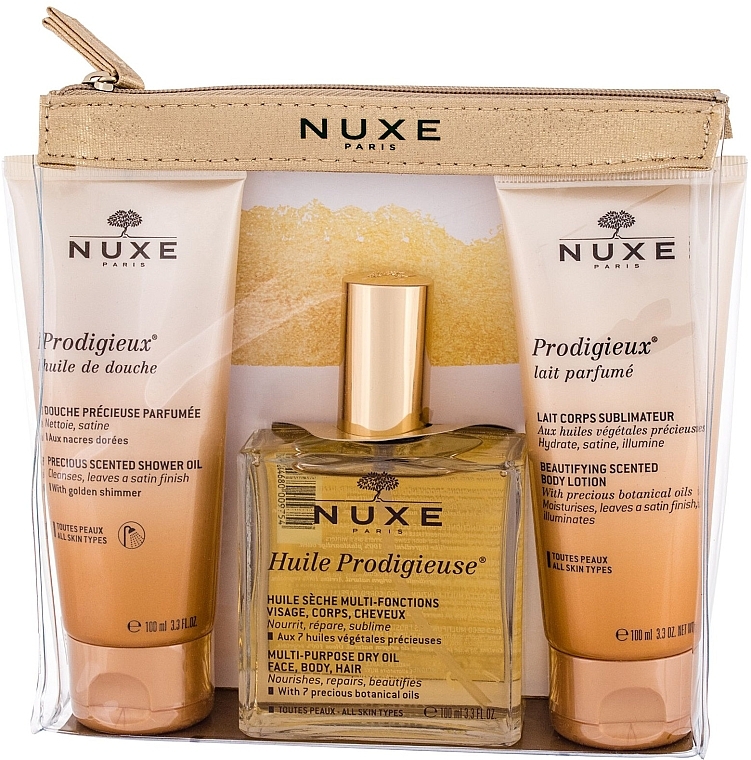 Set - Nuxe Trousse Travel with Nuxe Prodigieuse Collection (oil/100ml + lot/100ml + oil/100ml) — photo N1