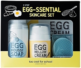 Fragrances, Perfumes, Cosmetics Set - Too Cool For School Egg-ssential Scincare Set (cr/50ml + mousse/150ml + mask/28g + brush)