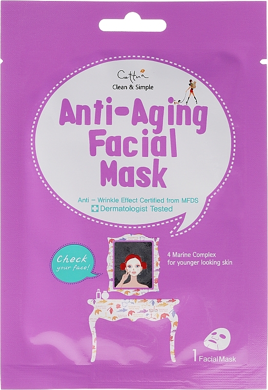 Anti-Aging Sheet Face Mask - Cettua Anti-Aging Facial Mask — photo N1