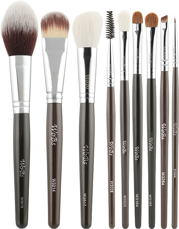 9 Makeup Brushes Set - WoBs Dark Chocolates — photo N8