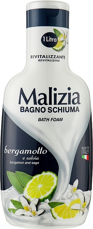 Bath Foam "Bergamot & Sage" - Malizia Bath Foam Talc — photo N1