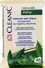 Fragrances, Perfumes, Cosmetics Intimate Hygiene Wet Wipes, 20 pcs - Cleanic Naturals Hemp Intimate Wet Wipes
