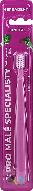 Toothbrush, ultra-soft, pink - Herbadent Original Junior Toothbrush — photo N1