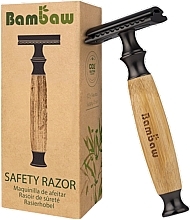 Reusable Razor with Bamboo Handle & Refill Blade - Bambaw Bamboo Safety Razor Classic Dark — photo N1