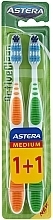 Fragrances, Perfumes, Cosmetics Toothbrush Set, yellow+green - Astera Active Clean 1+1