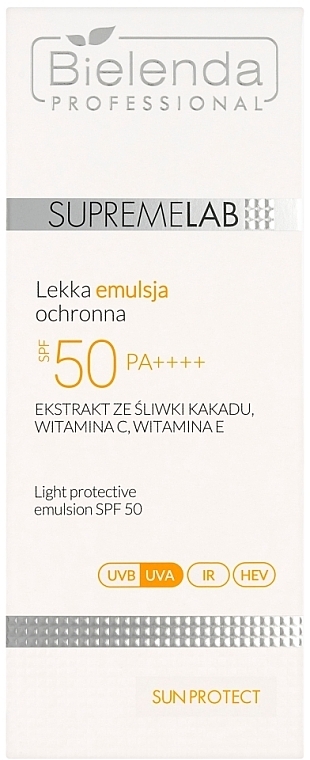 Light Sunscreen Face Emulsion - Bielenda Professional Supremelab Light Protective Emulsion SPF 50 — photo N1