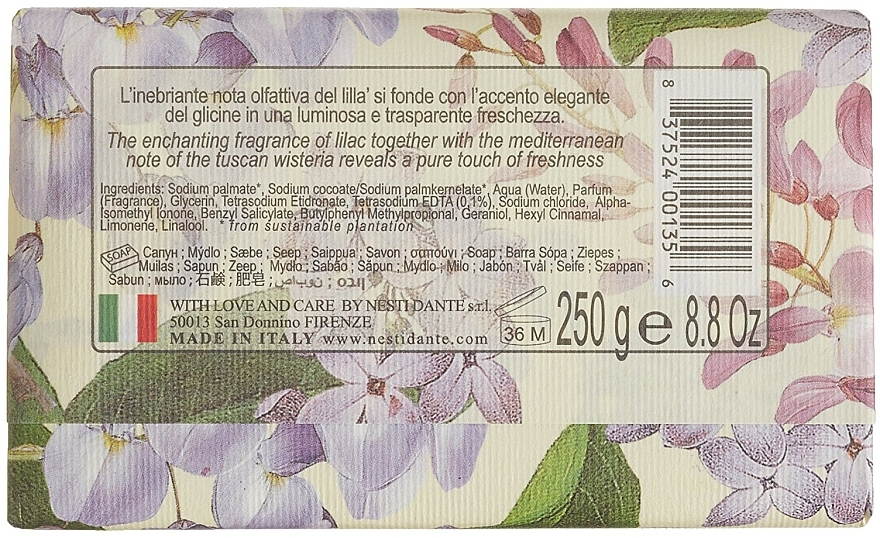 Soap "Wisteria & Lilac" - Nesti Dante Romantica Tuscan Wisteria&Lilac Soap — photo N2