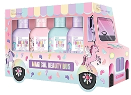 Set - Baylis & Harding Beauticology Candy Beauty Bus Gift Set (b/wash/100ml + sh/cr/100ml + sh/gel/100ml + b/lot/100ml) — photo N1