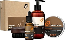 Fragrances, Perfumes, Cosmetics Set - Beviro Cinnamon Season Beard Set (shm/250ml + b/oil/30ml + b/balm/50ml + brush)