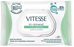 Makeup Remover Wipes for Combination Skin - Vitesse Make Up Remover Wipes Tri-Mineral — photo N1