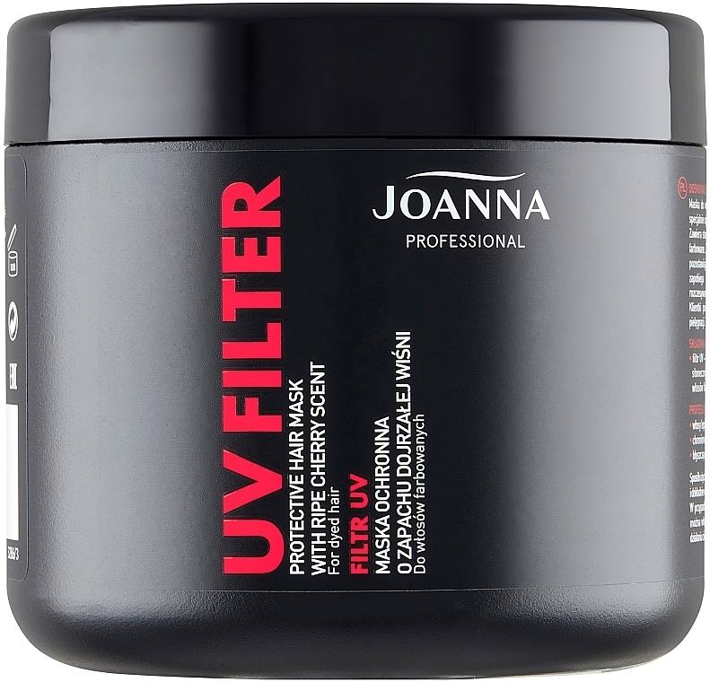 UV Filter Colored Hair Mask with Cherry Scent - Joanna Professional Protective Hair Mask UV Filter — photo N1