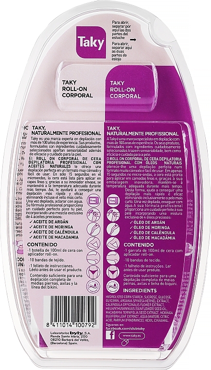Body Depilatory Wax - Taky Expert Beauty Oil Roll On Body Hair Removal Wax — photo N2
